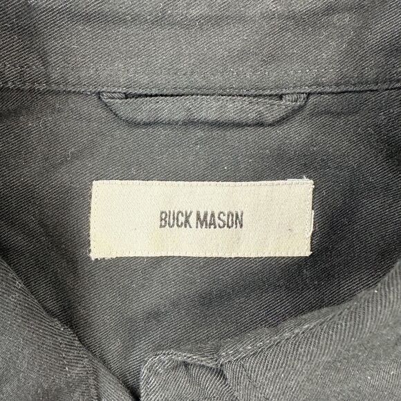 Buck Mason Shirt Mens Large Black Short Sleeve Button Up Pocket Collared Casual - Picture 4 of 10